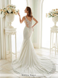 Sophia Tolli Sleeveless Allover Soft Lace Mermaid Wedding Dress