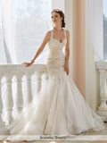 Sophia Tolli Sleeveless Fantasy Organza Trumpet Wedding Dress