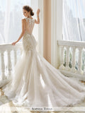 Sophia Tolli Sleeveless Fantasy Organza Trumpet Wedding Dress