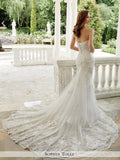 Sophia Tolli Strapless Lace Over Tulle Mermaid Wedding Dress