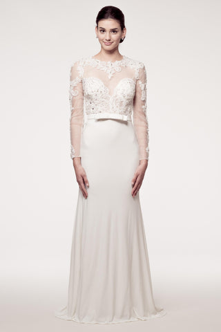 Wedding dress lace A-line LONG SLEEVE, HIGH NECK, SHEATH