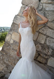 Lace tulle mermaid wedding dress..