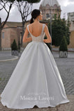 Lace satin A-line ball gown Wedding Dress