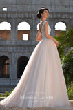 Lace satin tulle A-line ball gown Wedding Dress