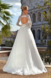 Lace satin tulle A-line ball gown Wedding Dress