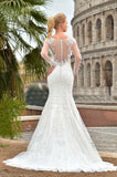 Lace mermaid trumpet ball gown Wedding Dress
