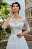 Lace Satin A-line ball Gown Wedding Dress