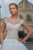 Lace sleeve a-line ball Gown Wedding Dress