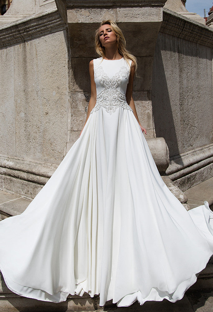 Lace princess ball gown lace A-Line wedding dress..