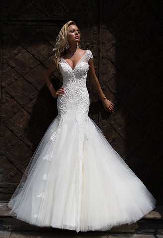 Lace princess mermaid lace wedding dress..