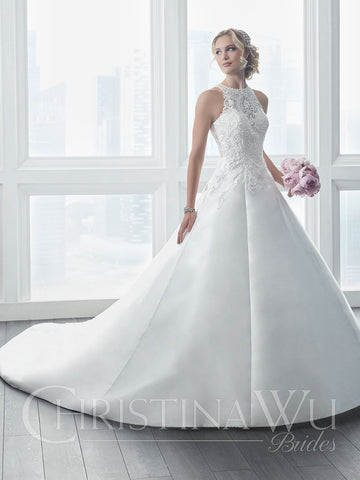 Wedding dress lace A-line ball gown SCOOP NECK, SLEEVELESS, A-LINE